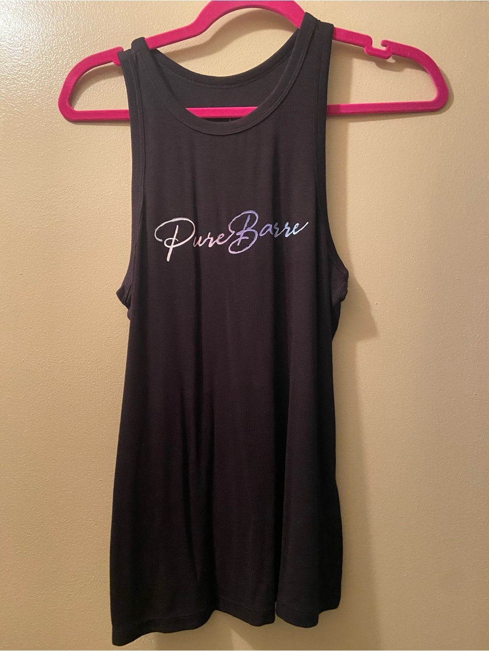 Tavi Pure Barre Black Logo Tank Top! NWOT! Medium!